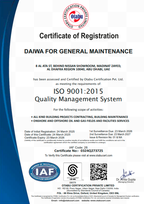 ISO 9001 Certificate